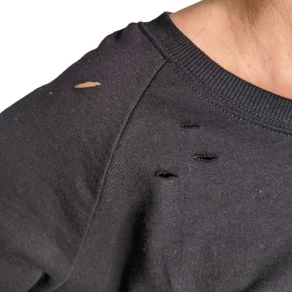 DEREK HEART Los Angeles Graphic Slashed/Ripped Sweatshirt ~ NWOT - Picture 3 of 9